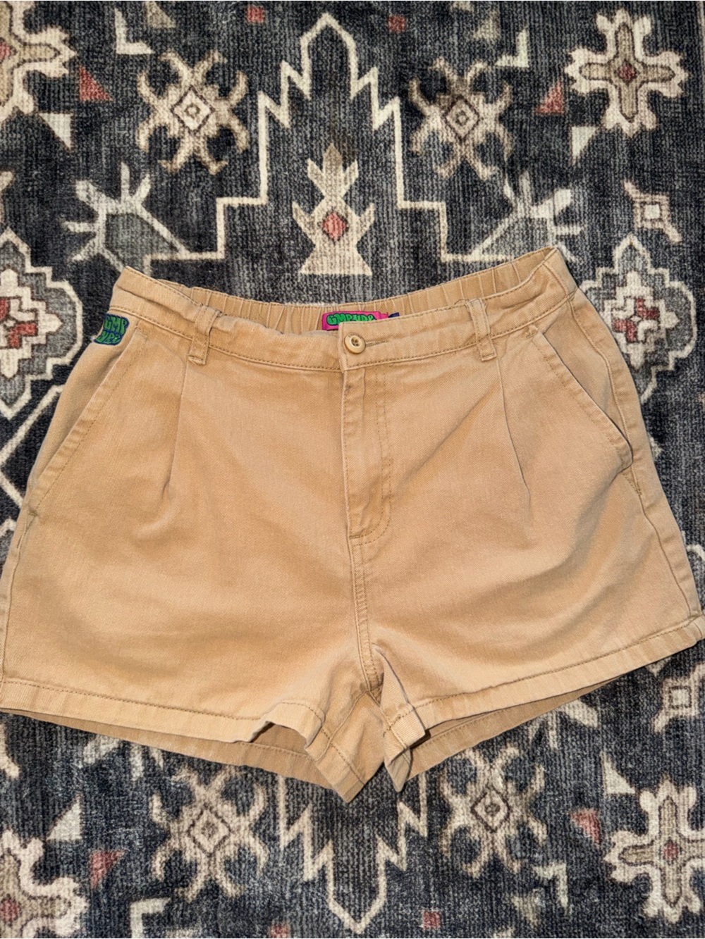 Women's Casual Beige Empyre Skate Cotton Shorts !